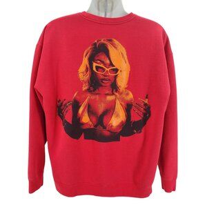 Megan Thee Stallion Adult 2XL Sweatshirt Thee Hot Girl Summer Tour Graphic Red